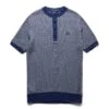 Fred Perry TWO COLOUR TEXTURE KNIT HENLEY -Clothing Shop FREDPERRYTWOCOLOURTEXTUREKNITHENLEYFRENCHNAVYSK4800 1