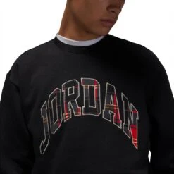 Air Jordan ESSENTIAL HOLIDAY PLAID FLEECE CREW -Clothing Shop JordanBrandESSHOLPLDFLCCREWBLACKRATTANSDV1574 010 3