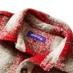 HEAVY FLANNEL OVERSHIRT -Clothing Shop fuckingawesomeHEAVYFLANNELOVERSHIRTREDWHITESFA FW22 019 5