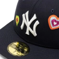 NEW ERA 59FIFTY NY YANKEES CHAIN STITCH HEART FITTED CAP -Clothing Shop newera5950CHAINSTITCHHEART12451NEYYANOTCNAVY760288235 4