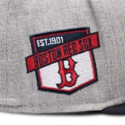 NEW ERA 59FIFTY BOSTON RED SOX HEATHER FITTED CAP -Clothing Shop newera5950HEATHERPATCHD3BOSREDHGROTCGREYNAVY760272495 5