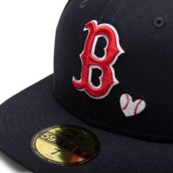 NEW ERA 59FIFTY TEAM HEART BOSTON RED SOX FITTED CAP -Clothing Shop neweraTEAMHEART595010112BOSREDOTCNAVY760243663 4