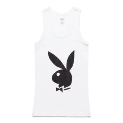 Pleasures X PLAYBOY TANK TOP (2 PACK) -Clothing Shop pleasuresXPLAYBOYTANKTOP 2PACK WHITESP22PB031 WHITE 3